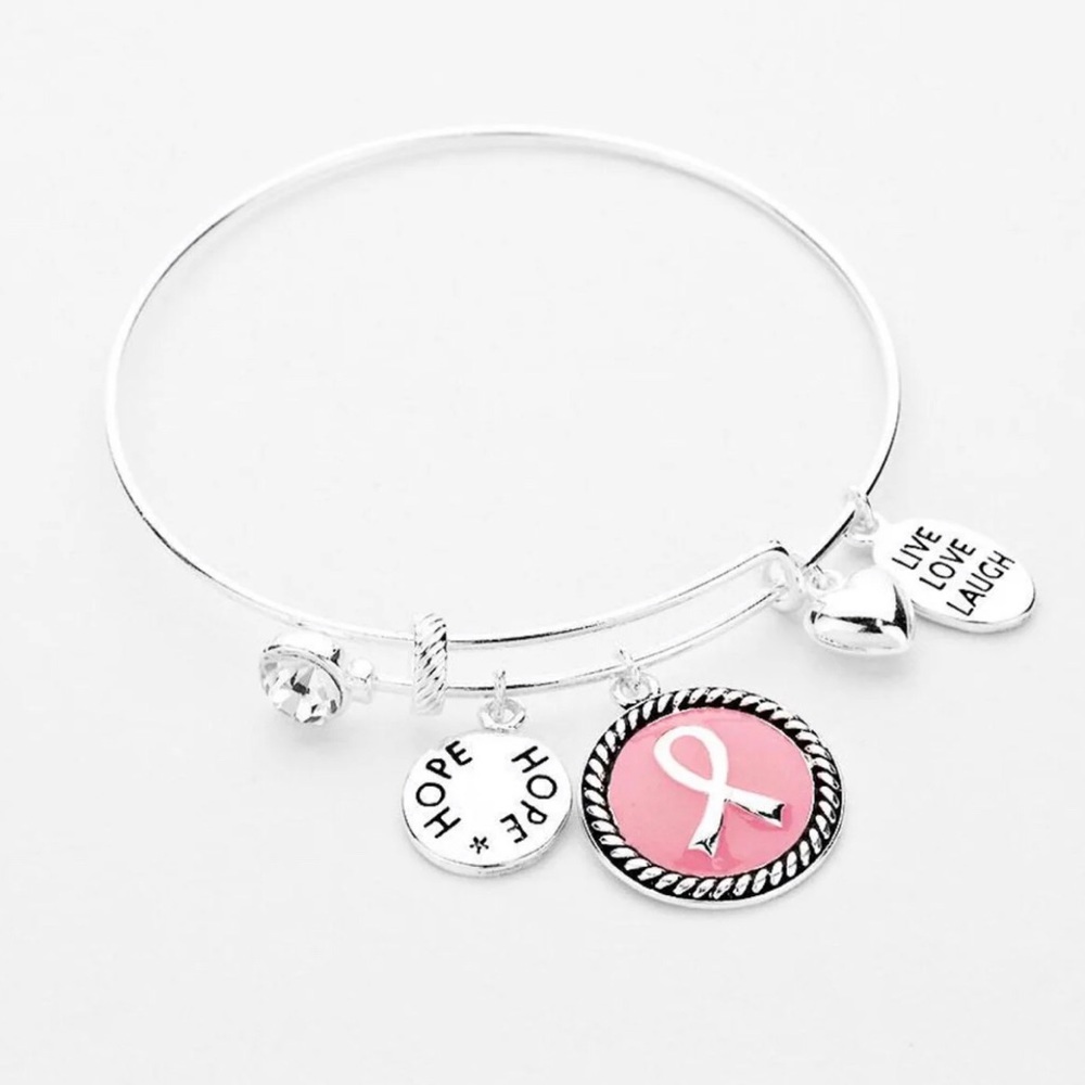 Pink Ribbon Charm Bracelet